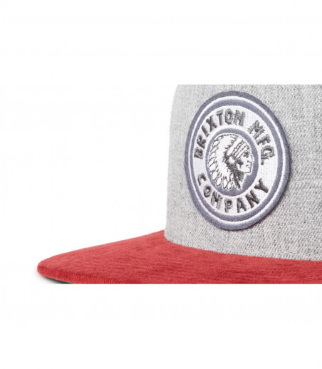 Brixton burgundy grey snapback